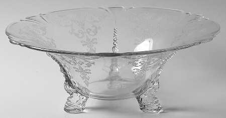 Old Colony Clear (Stem 3390) 11" 3 Toed Dolphin Floral Bowl