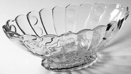 Old Sandwich Clear 12" Oval Footed Bowl