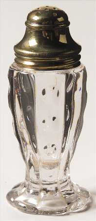 Old Sandwich Clear Footed Shaker & Metal Lid