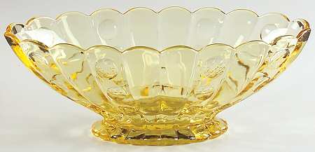 Old Sandwich Yellow 12" Oval Footed Bowl