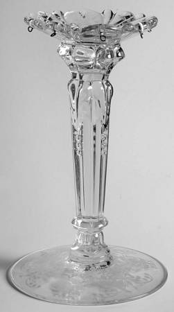 Orchid 7" Candlestick W/Attached Bobeche & No Prisms