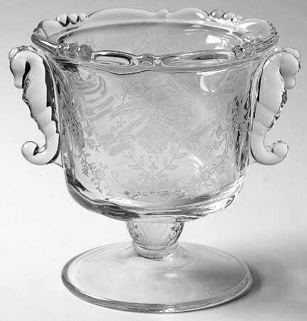 Orchid Candy Dish w/Seahorse Handles No Lid