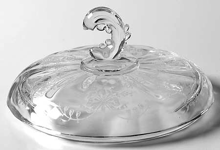 Orchid Chocolate Dish, Wave Finial Lid Only