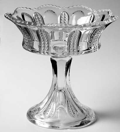 Panelled Cane Round Compote (Height X Width)