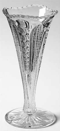 Punty & Diamond Point 6" Flared Bud Vase