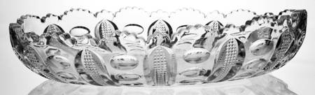 Punty & Diamond Point 12" Shallow Oval Bowl by Heisey