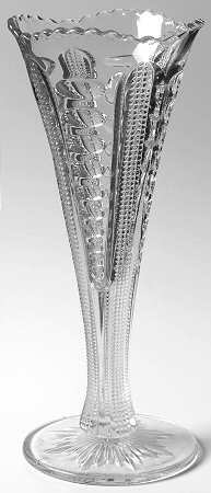 Punty & Diamond Point 10" Footed Bud Vase
