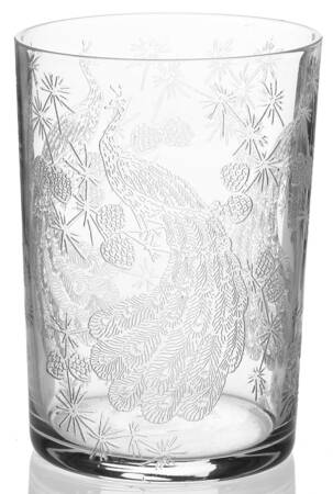 Peacock Clear 8 Oz Flat Tumbler