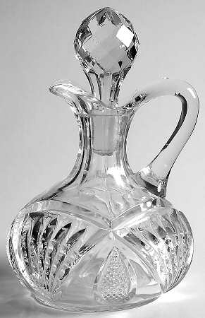 Pineapple and Fan Clear Oil Cruet & Stopper