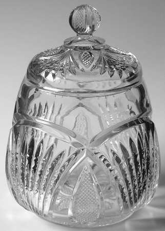 Pineapple and Fan Clear Cracker Jar & Lid