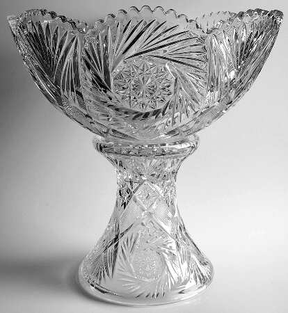 Pinwheel and Fan Clear Punch Bowl with Stand