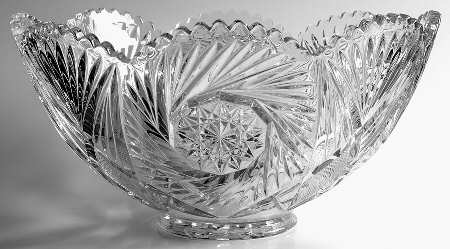 Pinwheel and Fan Clear Punch Bowl