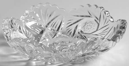 Pinwheel and Fan Clear 5" Nappy