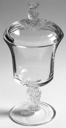 Plantation Pressed Footed Candy Dish & Lid