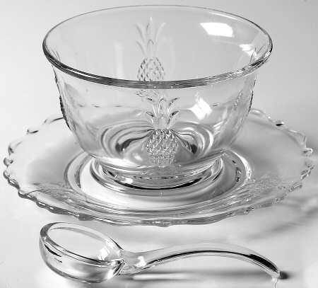Plantation Pressed Mayonnaise Bowl, Underplate and Ladle