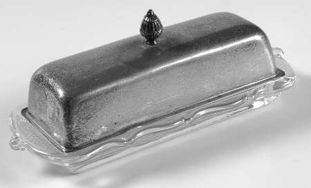 Plantation Pressed 1/4lb Covered Butter W/Sterling Lid