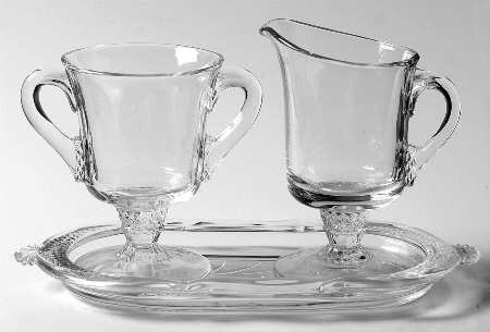 Plantation Pressed Creamer, Sugar and Tray Set