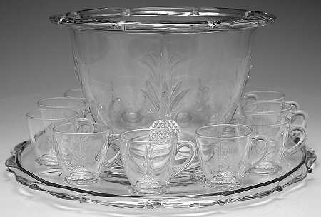 Plantation Pressed (14 Piece) Punch Set (Bowl, Plate, 12 Cups)