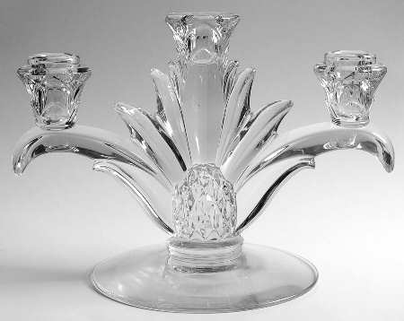 Plantation Pressed 3 Light Candelabra W/Bobeche Rim
