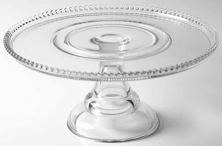 Plain Band Clear 11" Diameter Pedestal Cake Stand No Dome