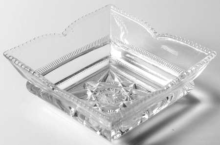 Plain Band Clear 4" Square Bowl