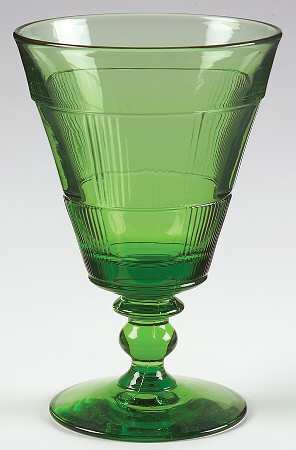 Pleat and Panel Moongleam Green Low Water Goblet