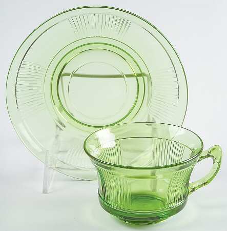 Pleat and Panel Moongleam Green Cup & Saucer Set