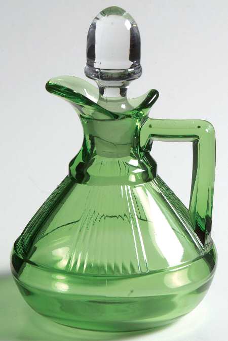 Pleat and Panel Moongleam Green Cruet & Stopper