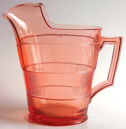 Pleat and Panel Flamingo Pink 42 Oz Ice Lip Pitcher