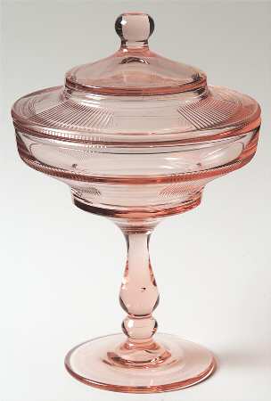 Pleat and Panel Flamingo Pink 8" Compote & Lid