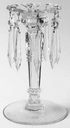 Queen Anne Clear (Line 1509) 7" Candlestick W/8 Prisms