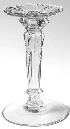 Queen Anne Clear (Line 1509) 7" Candlestick -No Prisms W/8 Holes