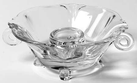 Queen Anne Clear (Line 1509) 1" Handled 4toed Candleholder