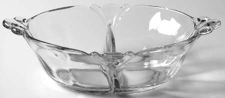 Queen Anne Clear (Line 1509) 8" Divided Oval Queen Ann Dressing Bowl
