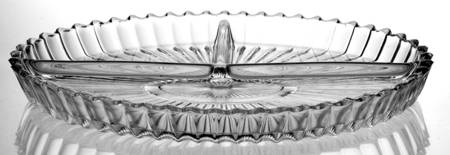260 Clear 8" Oval 3 Part Relish