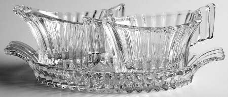 Ridgeleigh (Heavy Pressed Patt) Mini Creamer, Sugar and Tray Set