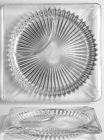 Ridgeleigh (Heavy Pressed Patt) 2 Part Square Ashtray