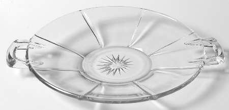 Rib and Panel Clear (Stem 411) Handled Cheese Plate