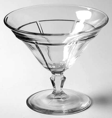 Rib and Panel Clear (Stem 411) Low Sherbet