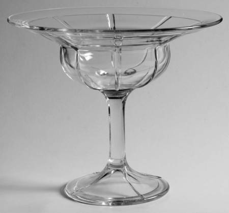 Rib and Panel Clear (Stem 411) Round Compote (Height X Width)