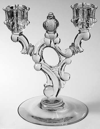 Rococo Clear Double Light Candlestick
