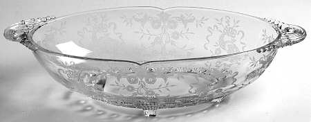 Rosalie (Stem 3408) 13" Oval 4-Toed Handled Bowl