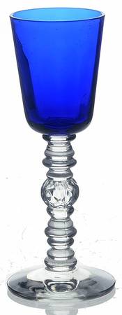 Spanish Cobalt Blue (Clear Stem) Cordial Glass