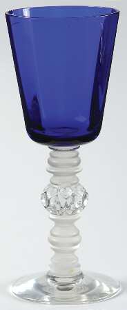 Spanish Cobalt Blue (Clear Stem) Claret Wine