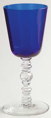 Spanish Cobalt Blue (Clear Stem) Wine Glass