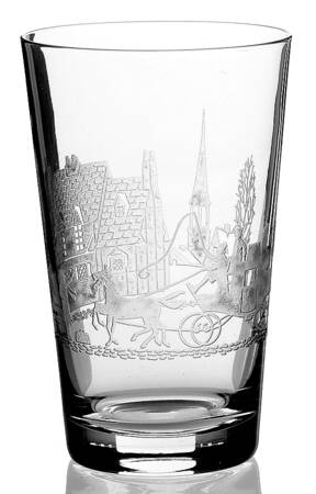 Tally Ho Clear (Deep Plate Etch) 14 Oz Flat Tumbler
