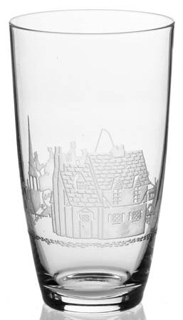 Tally Ho Clear (Deep Plate Etch) 12 Oz Flat Tumbler