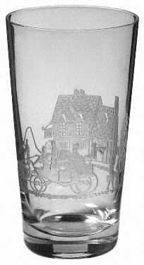 Tally Ho Clear (Deep Plate Etch) 14 Oz Flat Tumbler