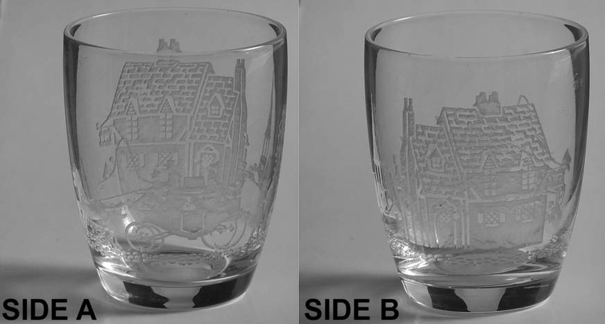 Tally Ho Clear (Deep Plate Etch) Whiskey Glass