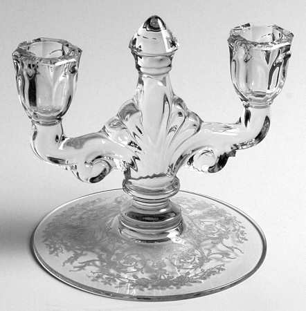 Tearose (Etch #504) Double Light Candlestick